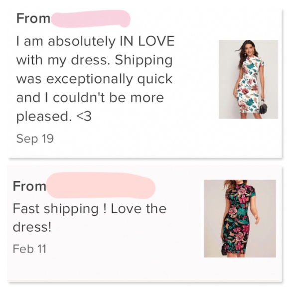 Floral Pattern Navy Blue Slim Dress Knee Length - Picture 6 of 9